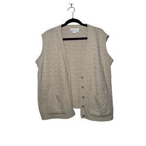 Women Preppy Tan Light Academia Vintage knit Vest